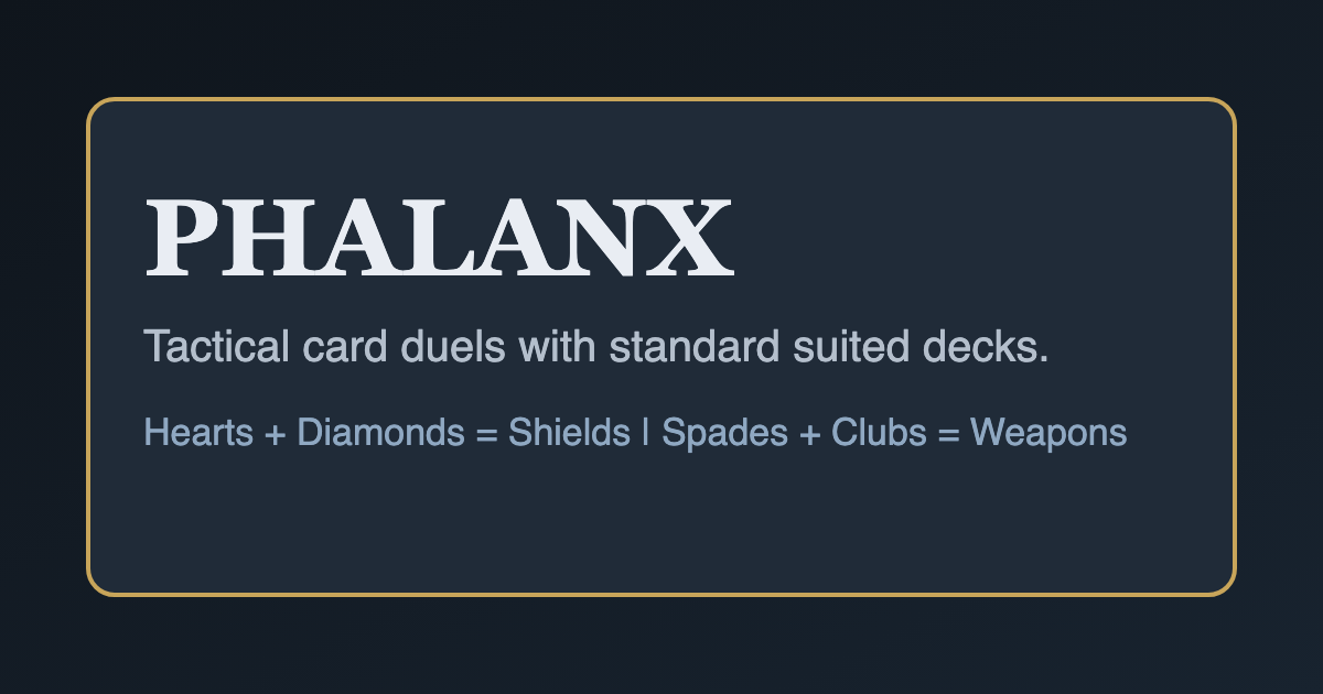Phalanx | Phalanx | Open Tactical Card System